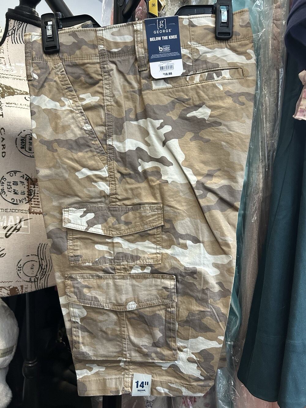 George | Camo | 36 W 14" L | Men's Cargo Shorts